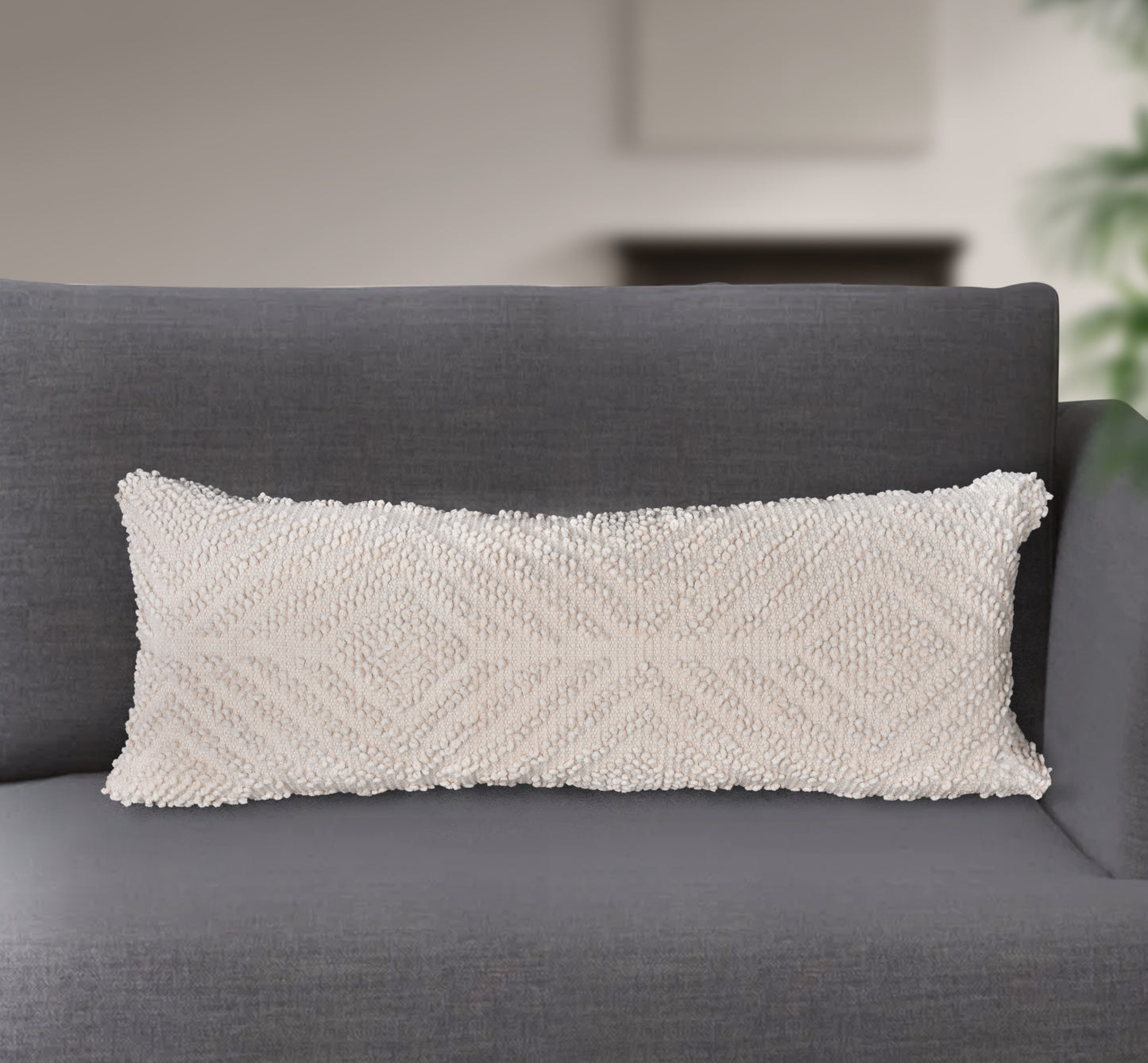 GRIMMA LUMBER CUSHION - COTTON - HANDWOVEN - IVORY
