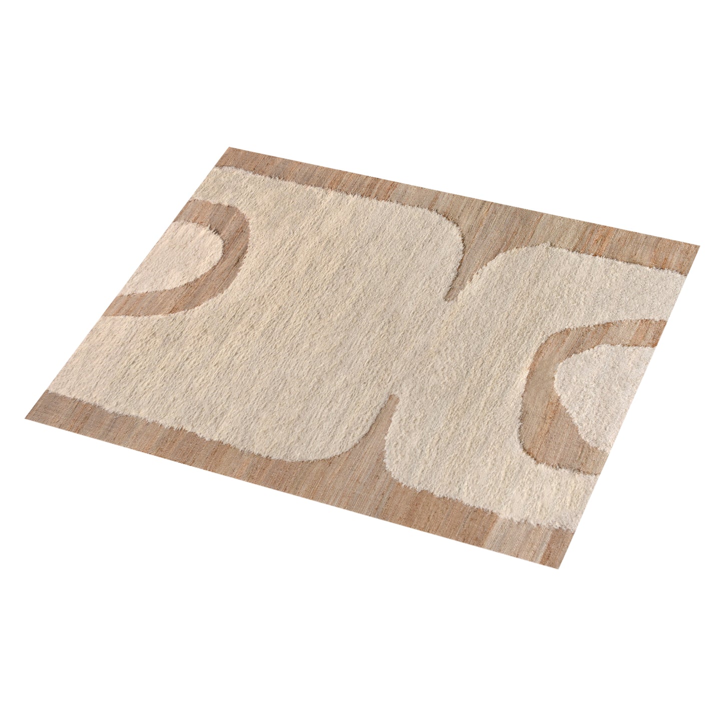 GROUSE RUG - NATURAL/ IVORY - JUTE/COTTON SALVAGE - HANDWOVEN
