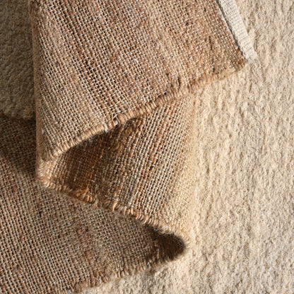 GROUSE RUG - NATURAL/ IVORY - JUTE/COTTON SALVAGE - HANDWOVEN