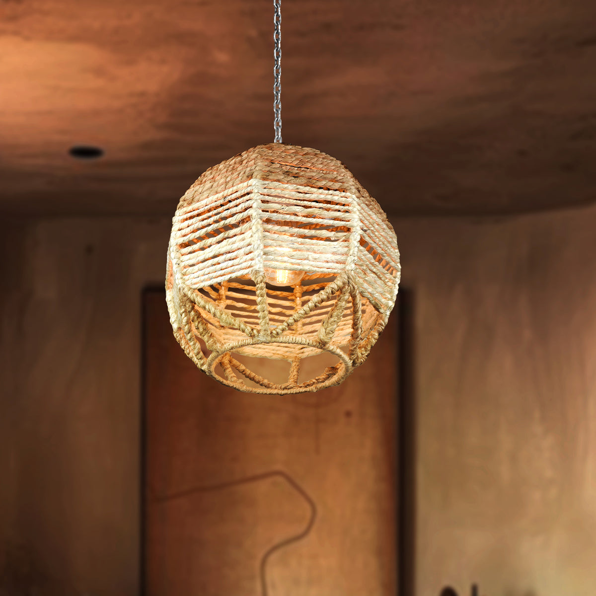 GUACU LAMP - IVORY/NATURAL - HAND MADE - JUTE