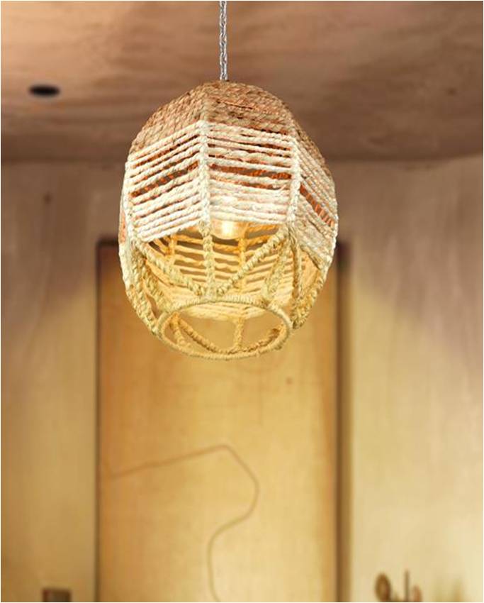 GUACU LAMP - IVORY/NATURAL - HAND MADE - JUTE
