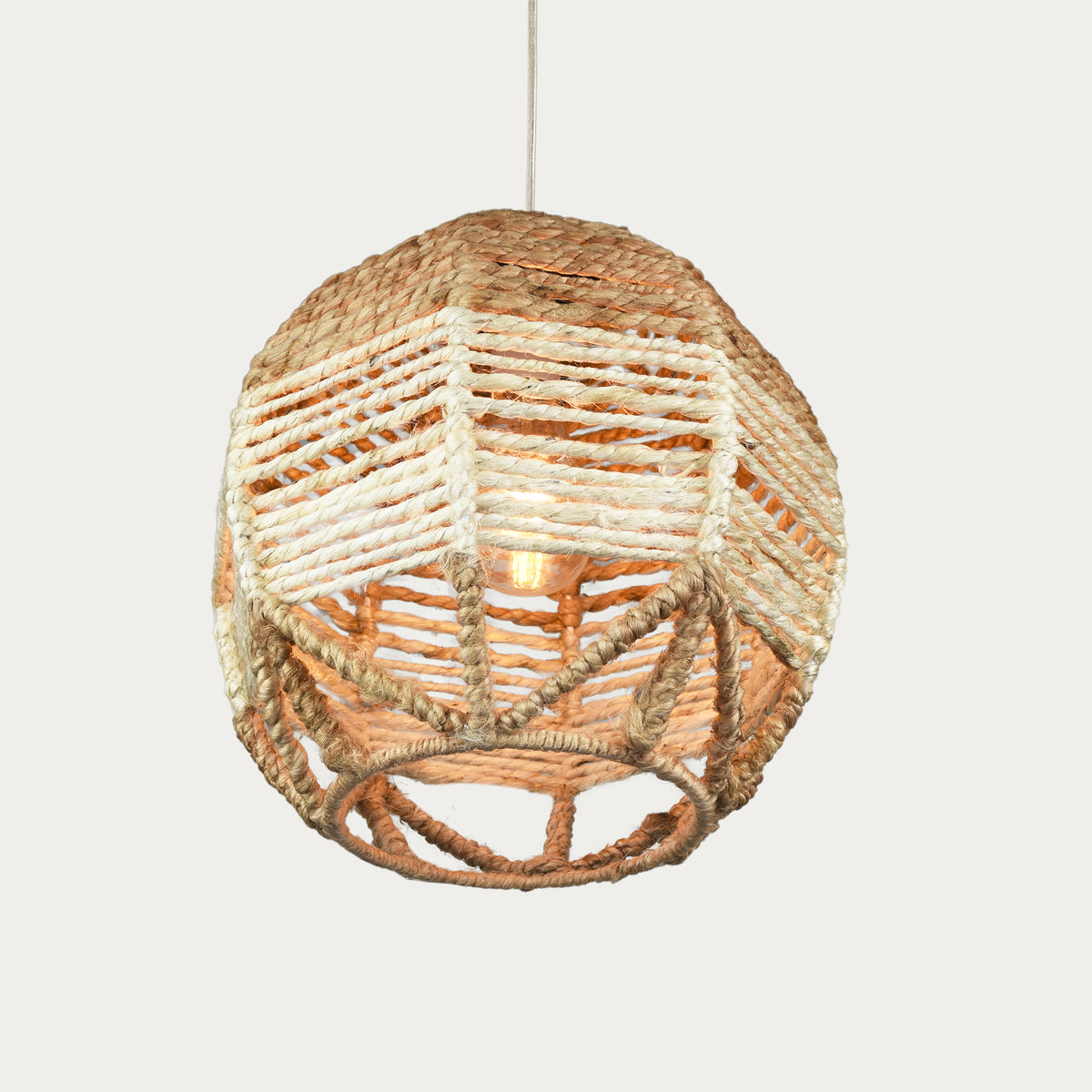 GUACU LAMP - IVORY/NATURAL - HAND MADE - JUTE