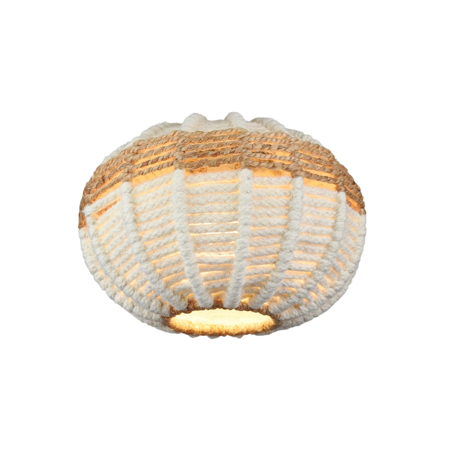 GUARUJA LAMP - IVORY/NATURAL - HAND MADE - WOOL DORI + JUTE