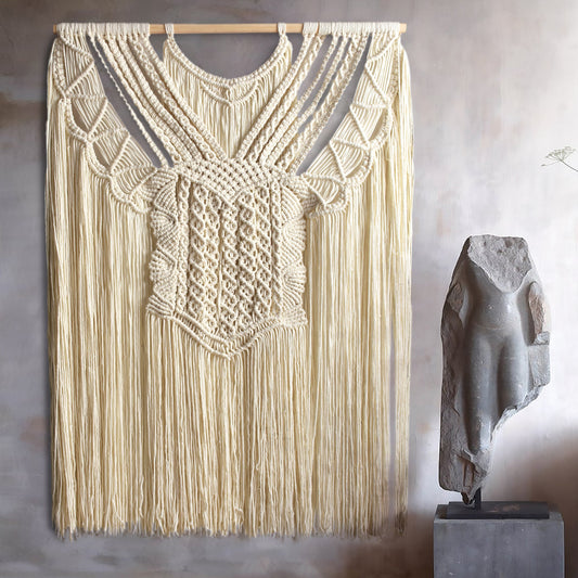 HEYLEN WALL HANGING - IVORY - HAND KNITTED NZ WOOL