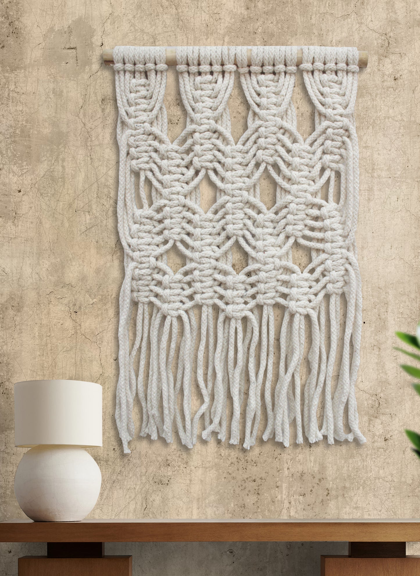 HOYETT WALL HANGING - IVORY - HAND KNITTED - WOOL