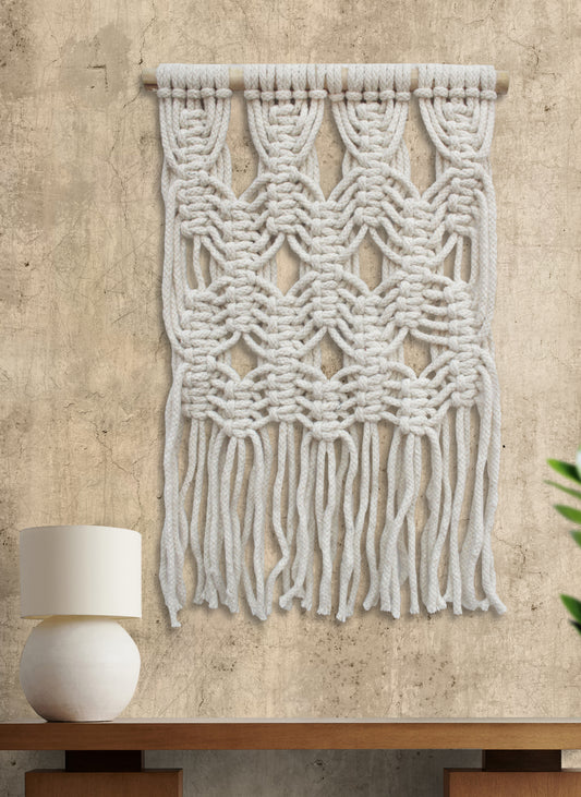 HOYETT WALL HANGING - IVORY - HAND KNITTED - WOOL
