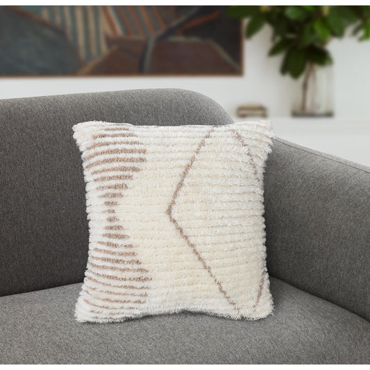 INGARO CUSHION - WOOL/COTTON - IVORY/BEIGE