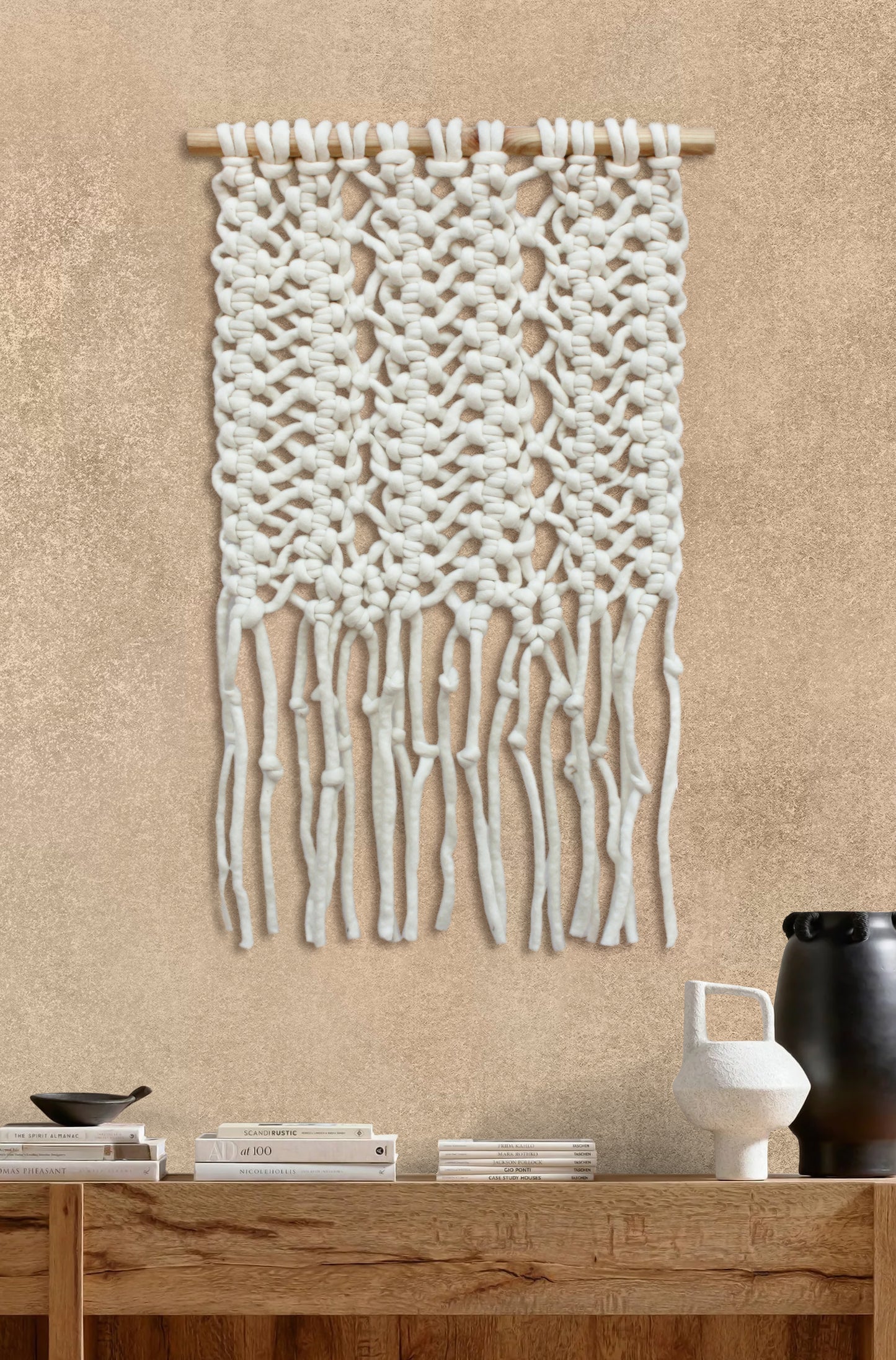 INGALLS WALL HANGING - IVORY - HAND KNITTED - NZ WOOL