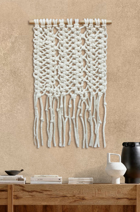 INGALLS WALL HANGING - IVORY - HAND KNITTED - NZ WOOL