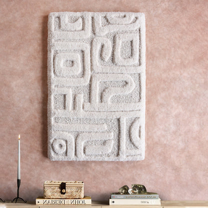 JANDIRA WALL ART - SET OF 2 - IVORY - HAND WOVEN / OVER TUFTED - WOOL & MDF