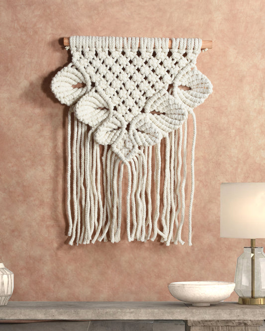 JOTUN WALL HANGING - IVORY - HAND KNITTED - WOOL