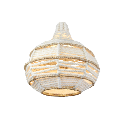 JUNQUEIR LAMP - IVORY/NATURAL - HAND MADE - WOOL DORI + JUTE