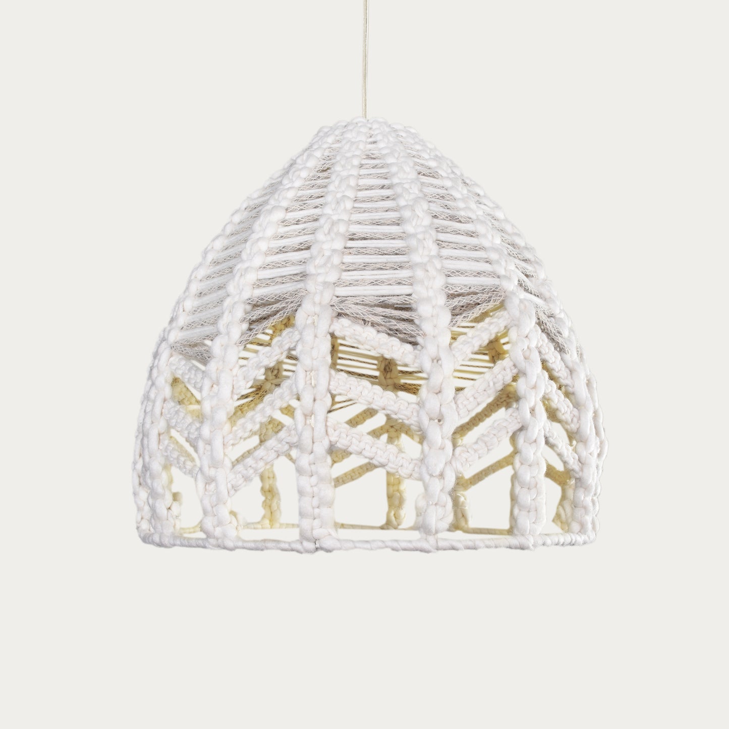 KAMARKA LAMP - IVORY/GREY - HAND MADE - WOOL/NZ WOOL