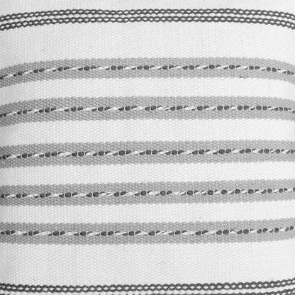 Khazar Cushion, 50x50 cm, Natural White, Grey, PET, Hand Woven, Pitloom, Flat Weave