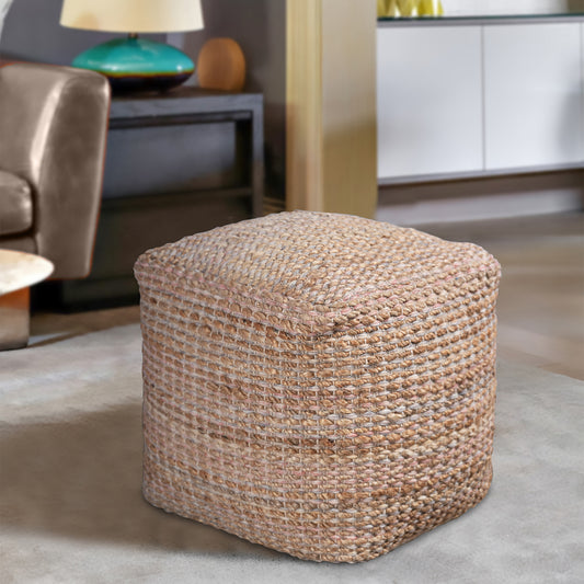 KIHNU POUF - JUTE/ WOOL POLYESTER BLEND