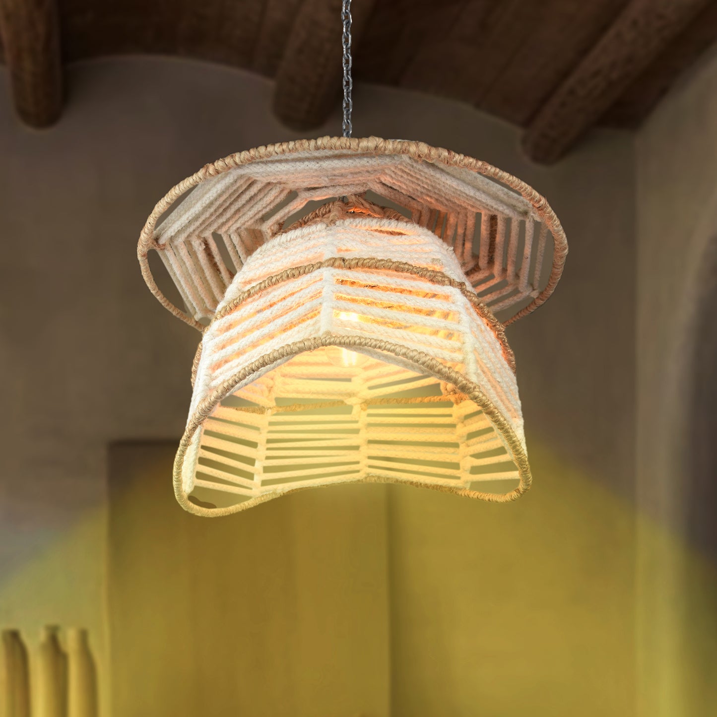 KILBAR LAMP - IVORY/NATURAL - HAND MADE - JUTE/WOOL