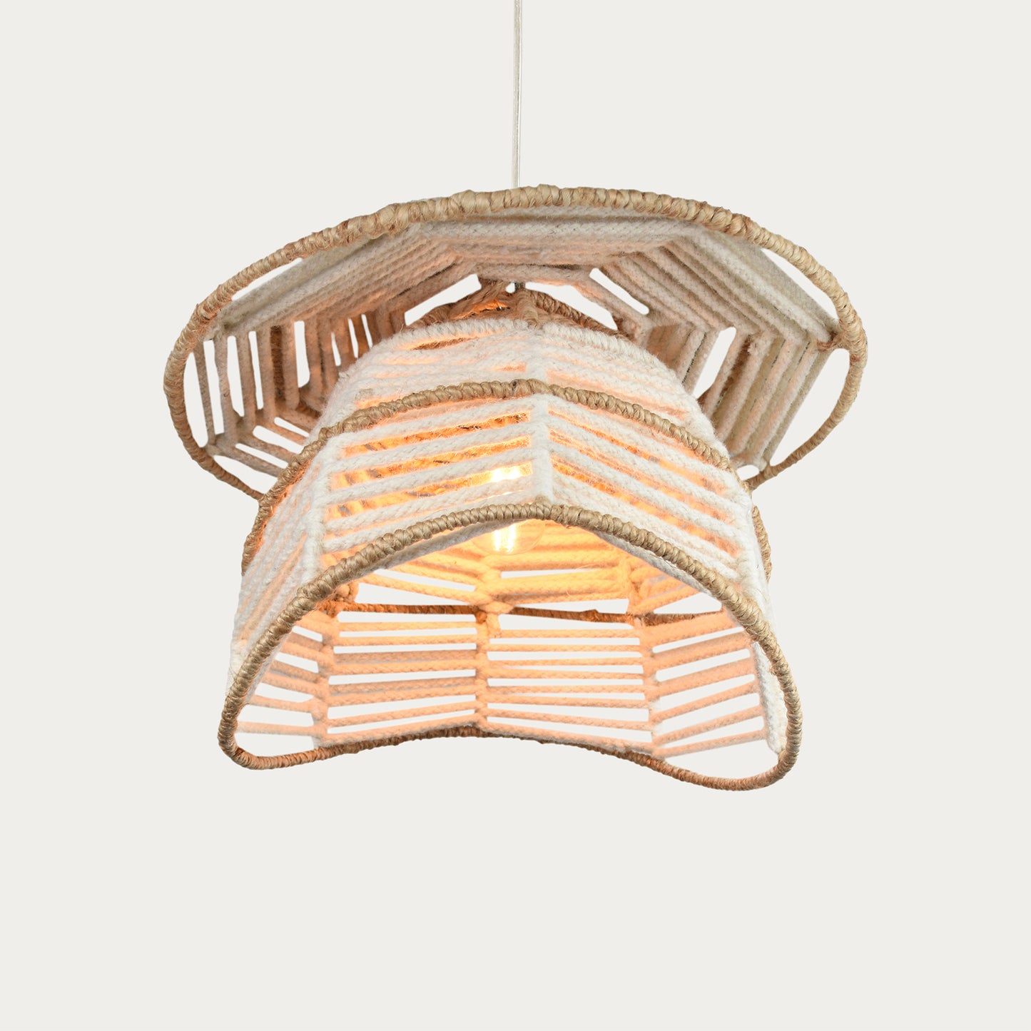 KILBAR LAMP - IVORY/NATURAL - HAND MADE - JUTE/WOOL