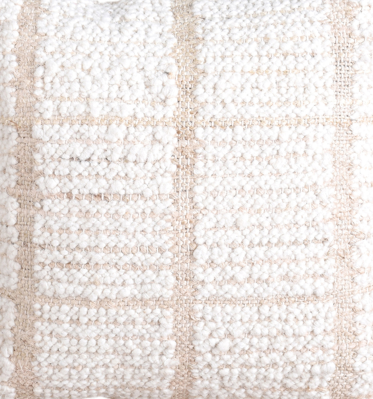 KLIPAN CUSHION - JUTE/WOOL - IVORY/NATURAL - HANDWOVEN
