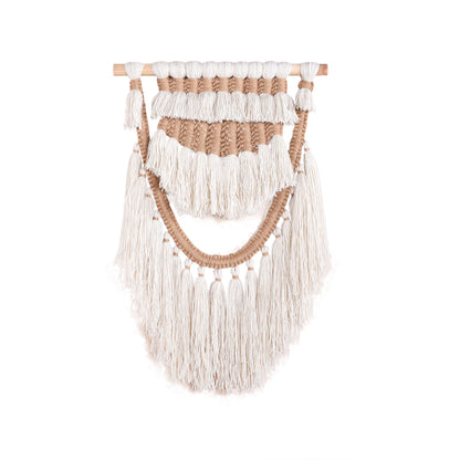 KOSCIUS WALL HANGING - IVORY/NATURAL - HAND KNITTED - WOOL + JUTE