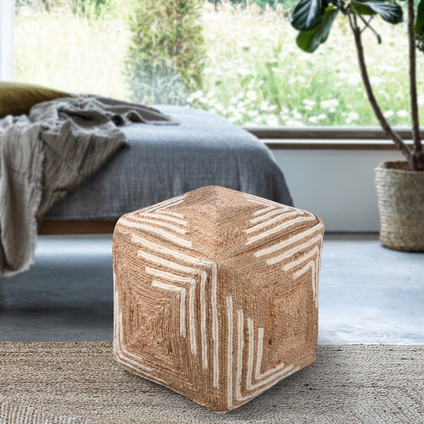 KYLIE POUF - JUTE/ WOOL