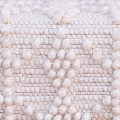 Kandos Bench, 120x40x50 cm, Natural White, Wool, Hand Woven, Pitloom, All Loop