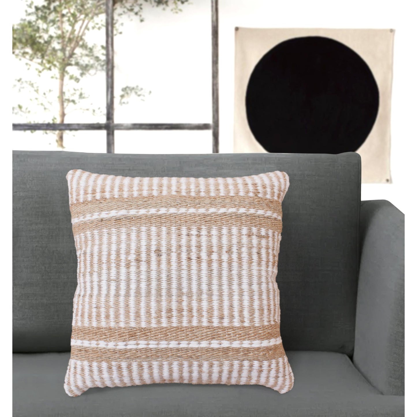 KOULOUN CUSHION - JUTE/WOOL - NATURAL/IVORY