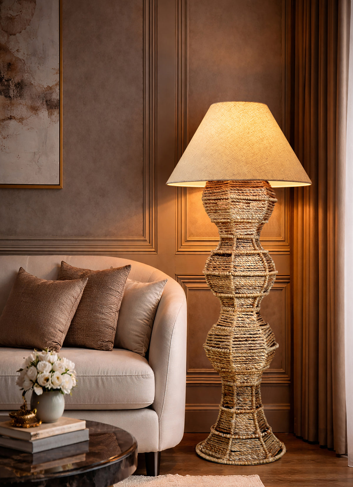 KRNEX FLOOR LAMP - NATURAL - HAND MADE - JUTE