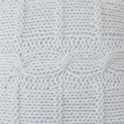 Laiban Cushion, 45x45 cm, Natural White, NZ Wool, Hand Knitted, Hm Knitted, Flat Weave