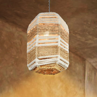 LEINSTER-II LAMP - NATURAL/IVORY - HAND MADE - JUTE/WOOL