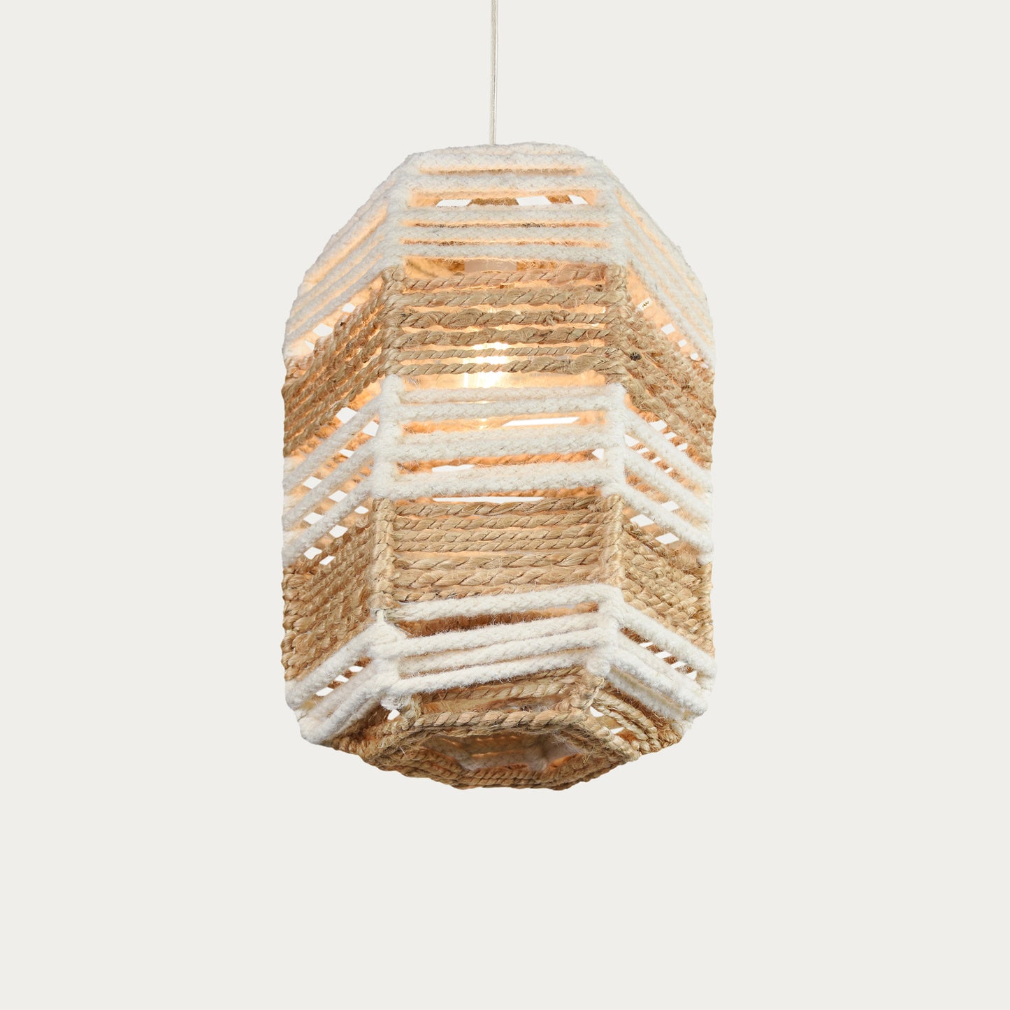 LEINSTER-II LAMP - NATURAL/IVORY - HAND MADE - JUTE/WOOL