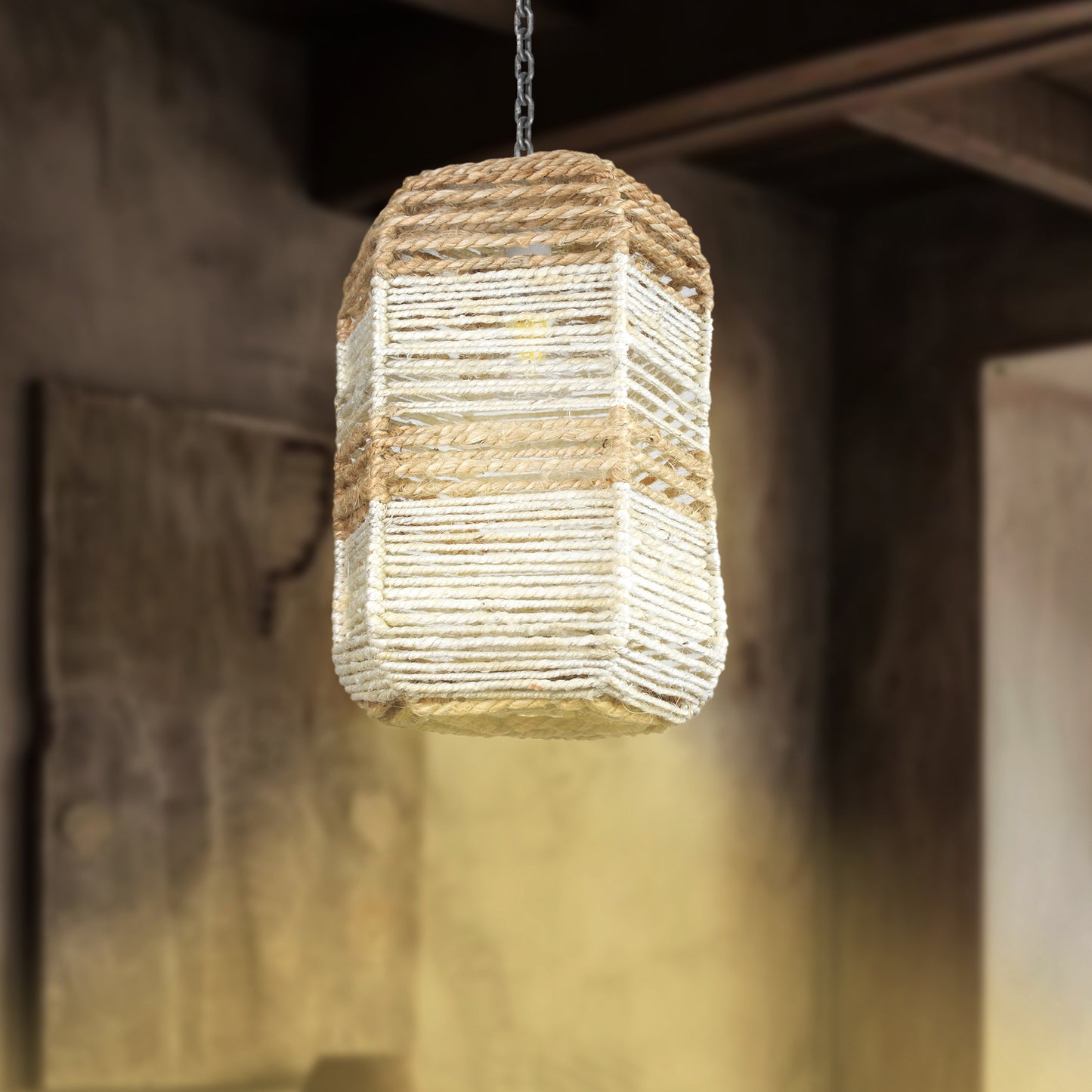 LEINSTER LAMP - IVORY/NATURAL - HAND MADE - JUTE