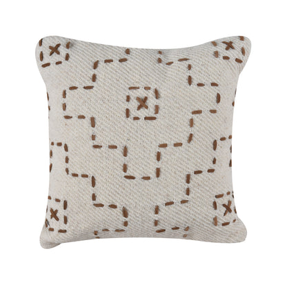 LEAMINGTON CUSHION - WOOL/ LEATHER
