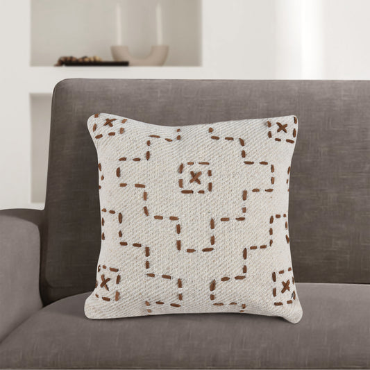 LEAMINGTON CUSHION - WOOL/ LEATHER