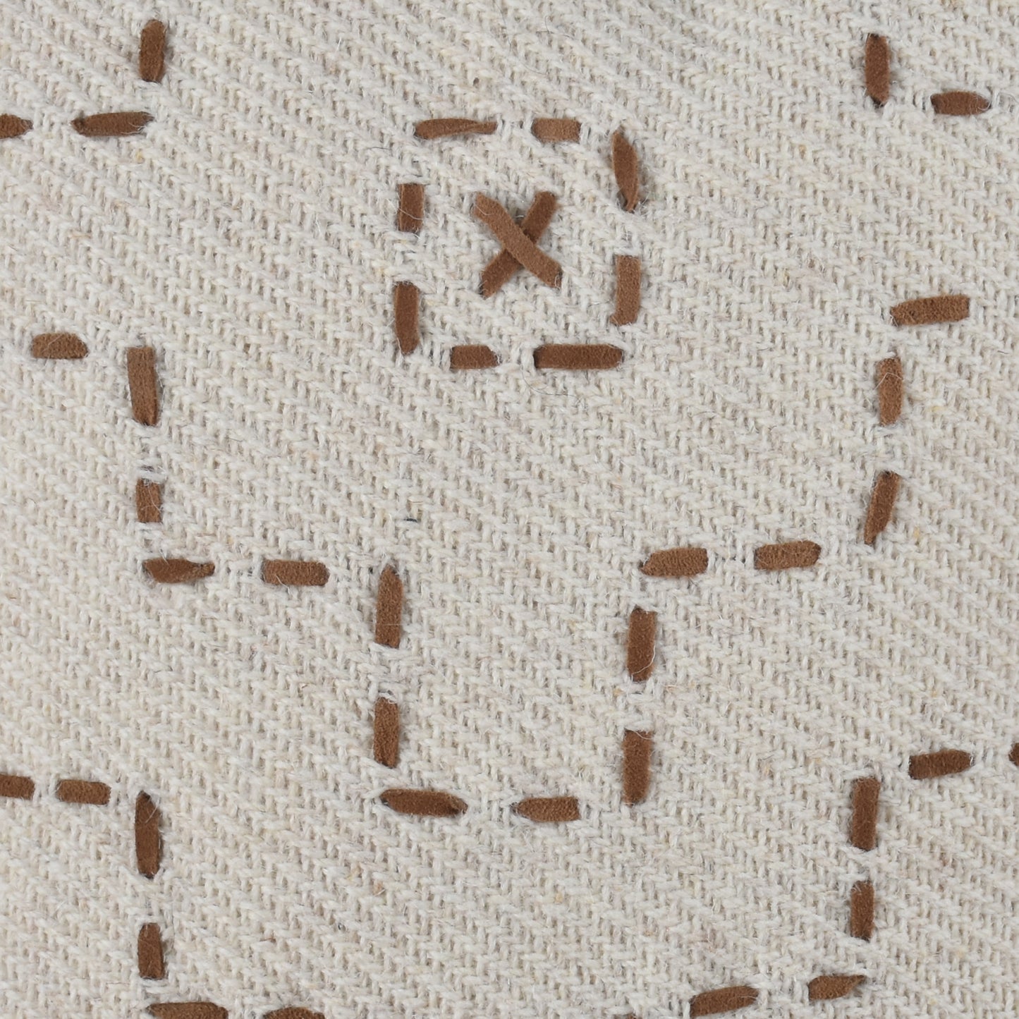 LEAMINGTON CUSHION - WOOL/ LEATHER