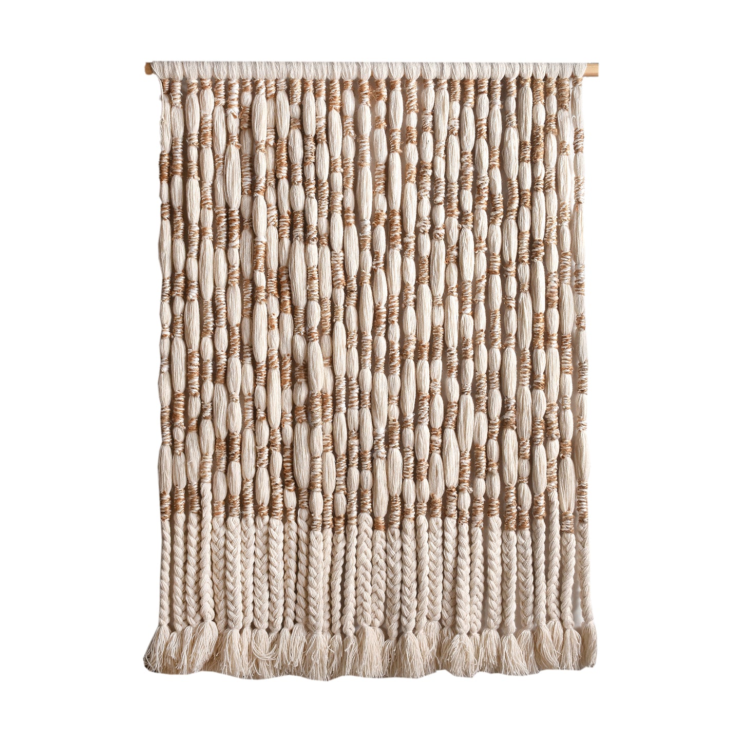 LEYERS WALL HANGING - IVORY/NATURAL - HAND KNITTED - WOOL + JUTE