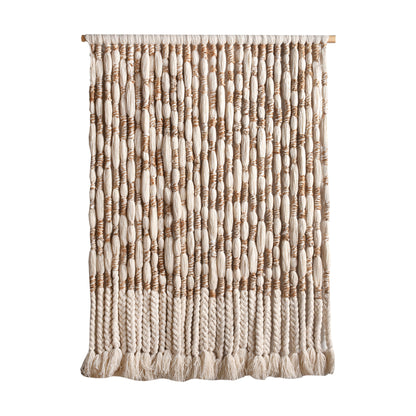 LEYERS WALL HANGING - IVORY/NATURAL - HAND KNITTED - WOOL + JUTE