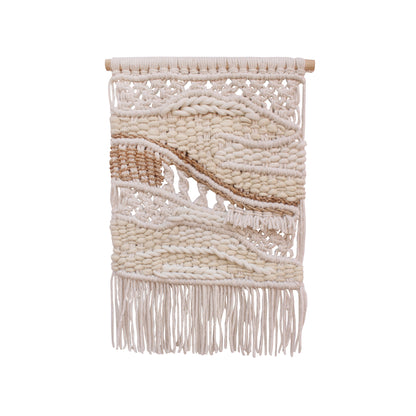 LOMASA WALL HANGING - IVORY/NATURAL - HAND KNITTED -  JUTE + WOOL