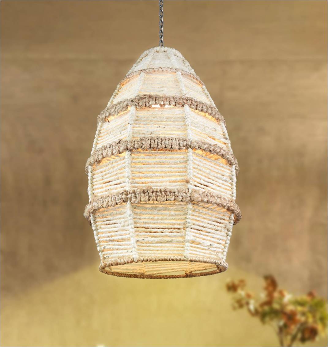 LUCELIA LAMP - IVORY/NATURAL - HAND MADE - JUTE