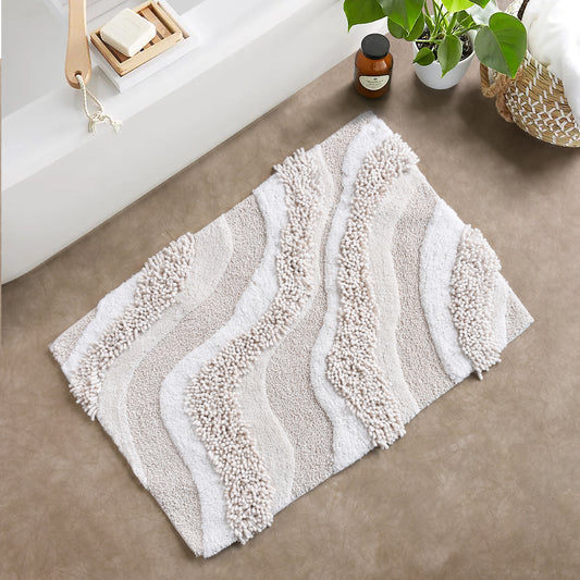LUTECIA BATH RUG - NATURAL - COTTON - TABLE TUFTED