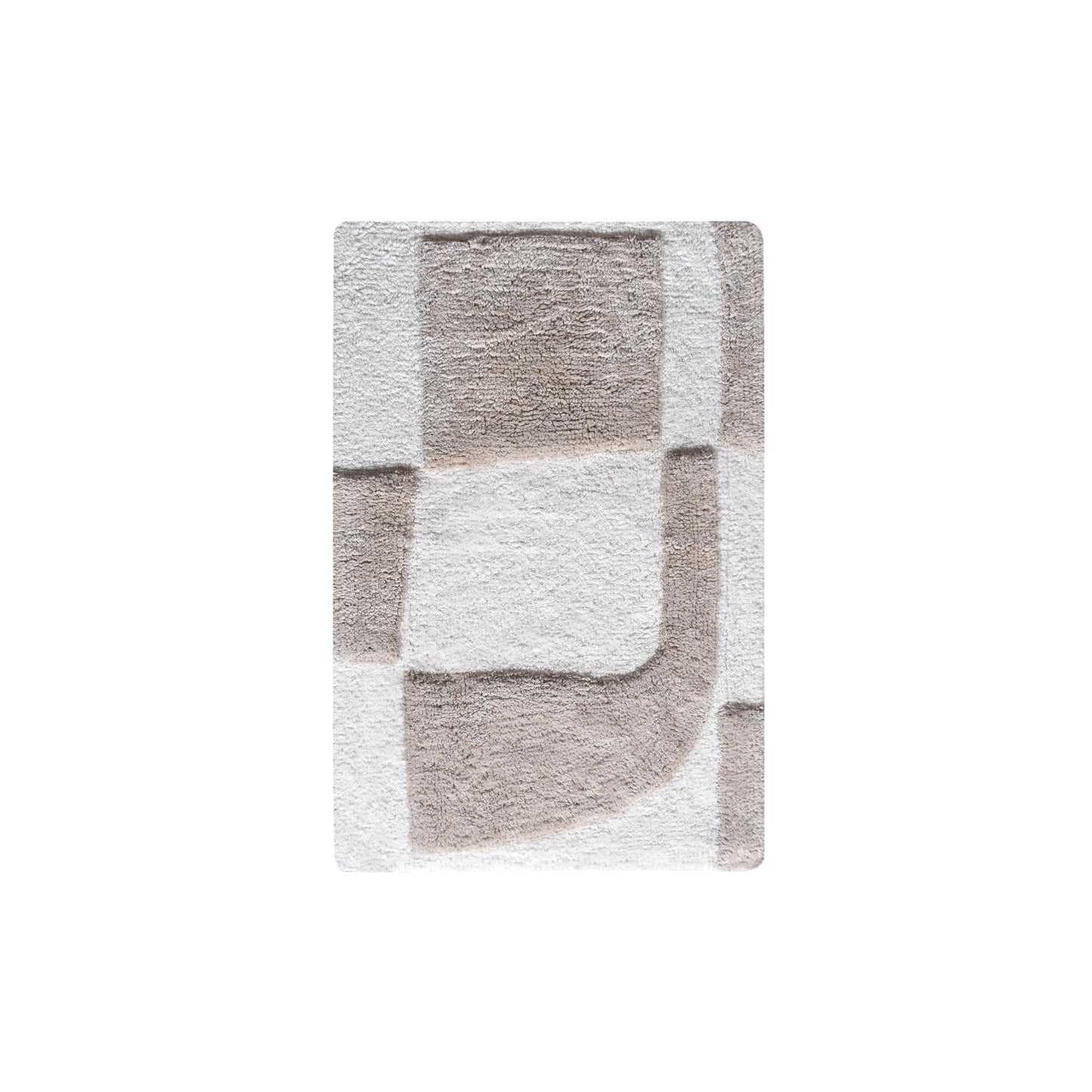 MALIBON BATH RUG - IVORY/BROWN - COTTON - TABLE TUFTED
