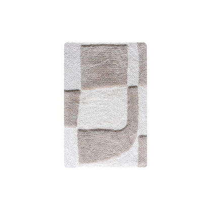 MALIBON BATH RUG - IVORY/BROWN - COTTON - TABLE TUFTED