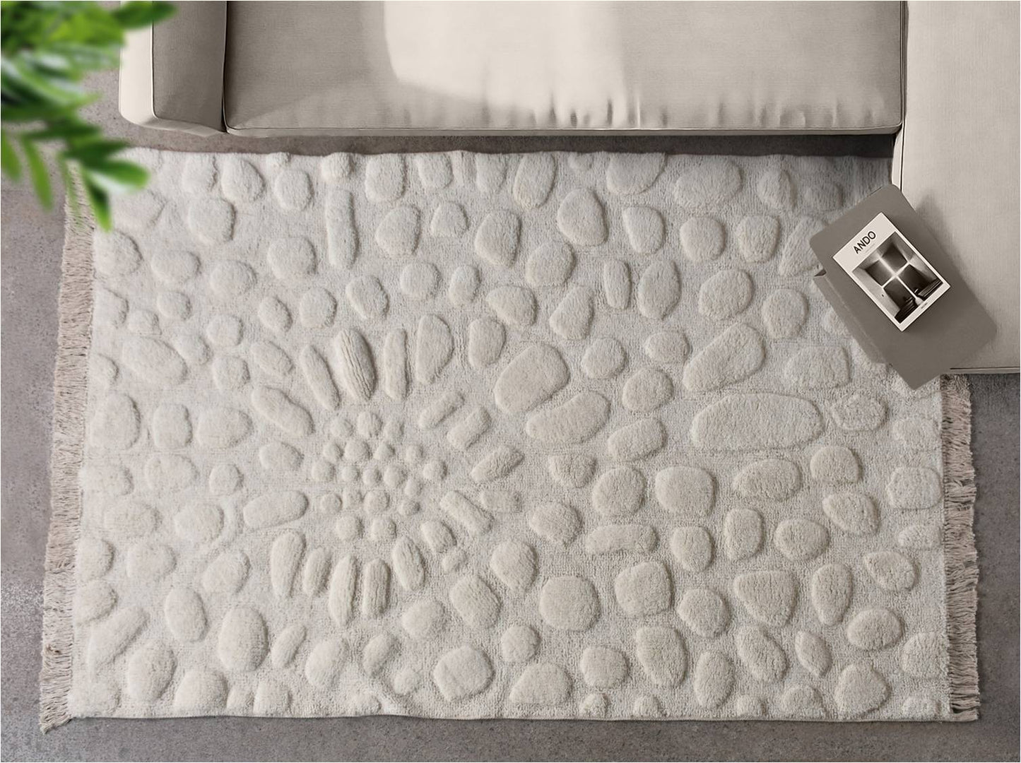 MARILYN-II RUG WITH FRINGES - IVORY - TABLE TUFTED - WOOL