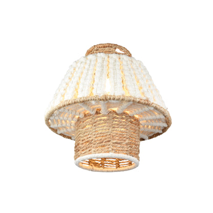 MAUA LAMP - IVORY/NATURAL - HAND MADE - WOOL DORI + JUTE