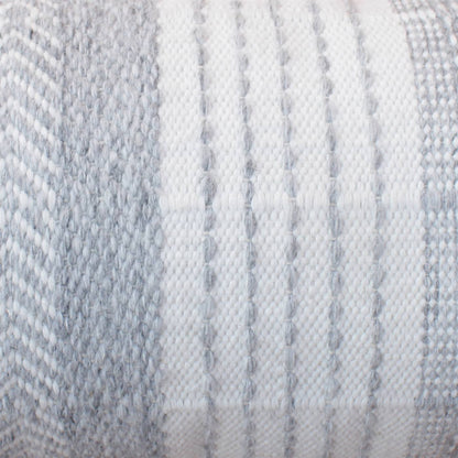 Milner Lumber Cushion, 36x91 cm, Grey, Natural White, PET, Hand Woven, Pitloom, Flat Weave