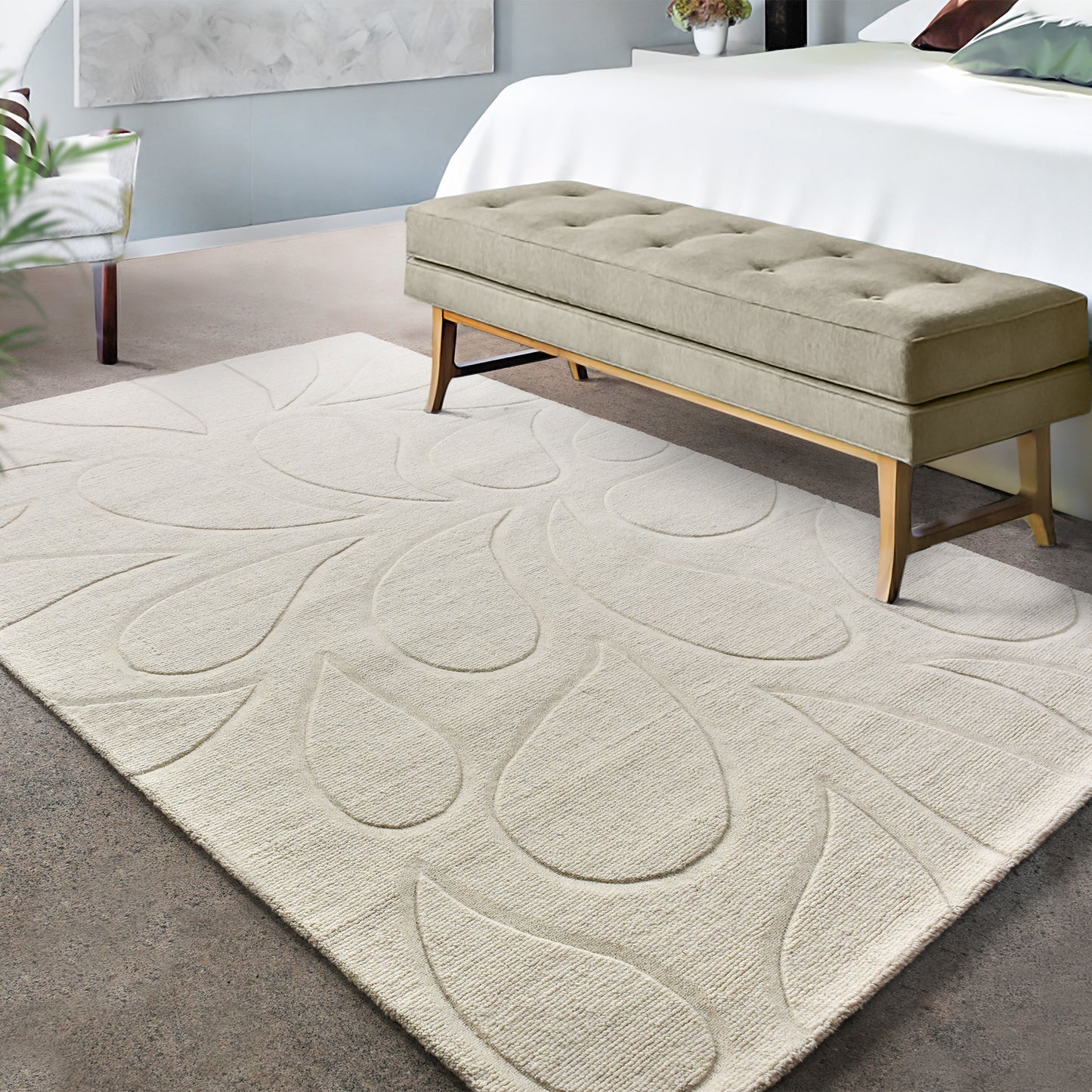 MIUS RUG - WOOL - HANDWOVEN - IVORY