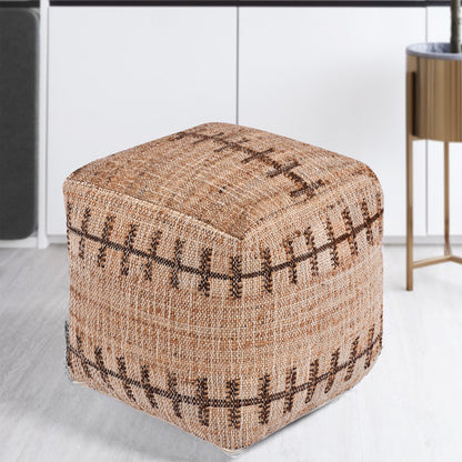 MONTEREY POUF - JUTE/ LEATHER