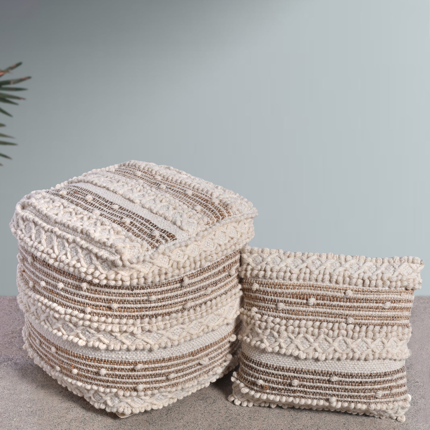 MOSTAR POUF - JUTE/ WOOL
