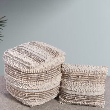 MOSTAR POUF - JUTE/ WOOL