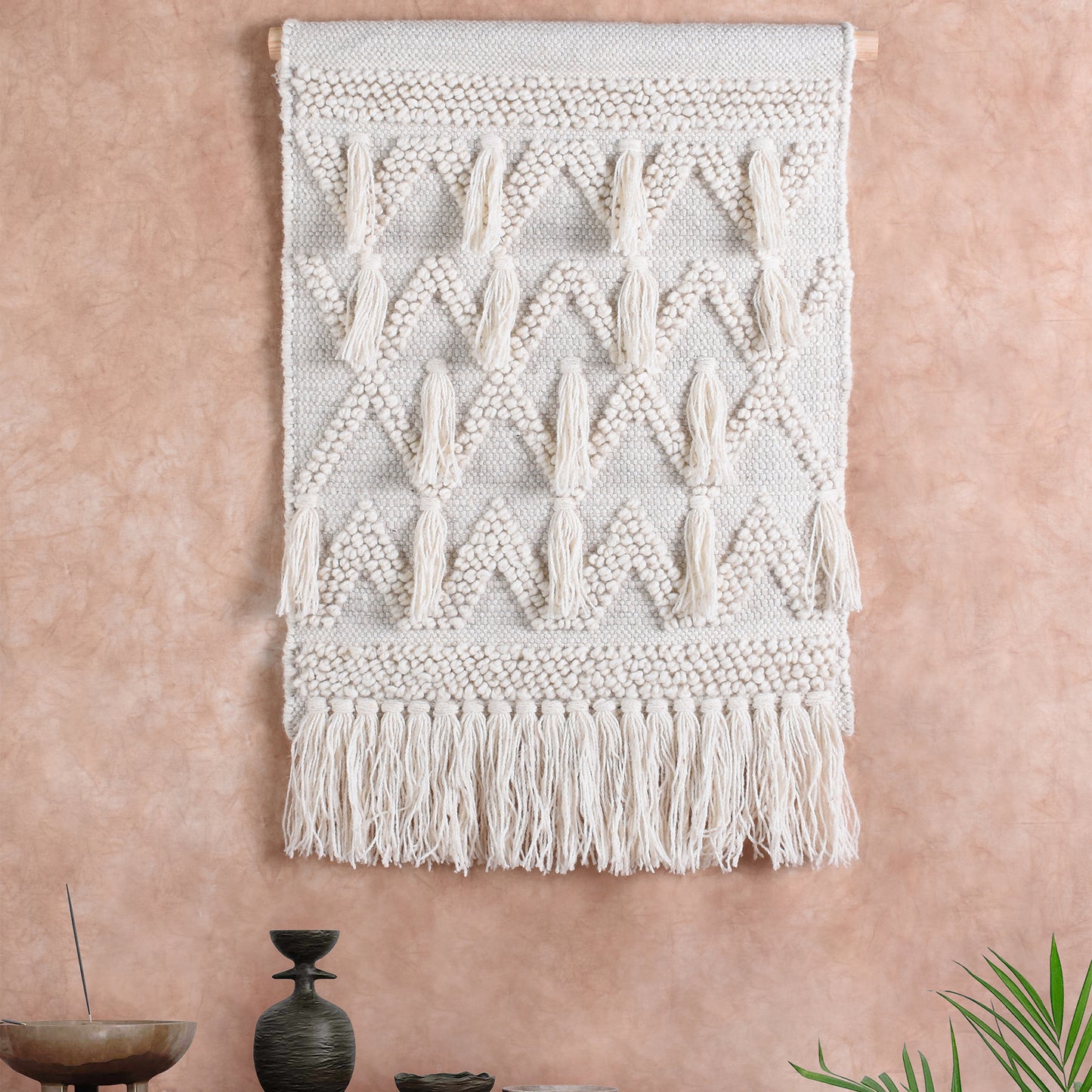 MURGENI WALL HANGING - IVORY - HAND WOVEN - WOOL