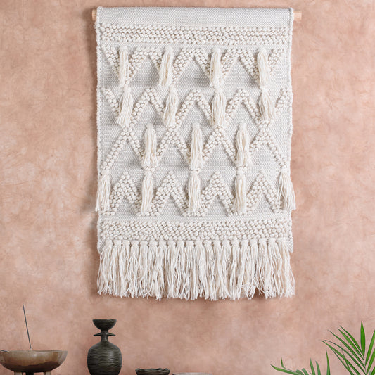 MURGENI WALL HANGING - IVORY - HAND WOVEN - WOOL